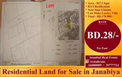 Lands For Sale in Al Janabiyah  »  Northern Governorate